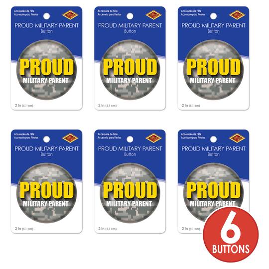 Beistle 2" Camouflage Proud Military Parent Buttons, 6ct.